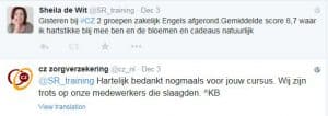 Tweet van CZ als referentie